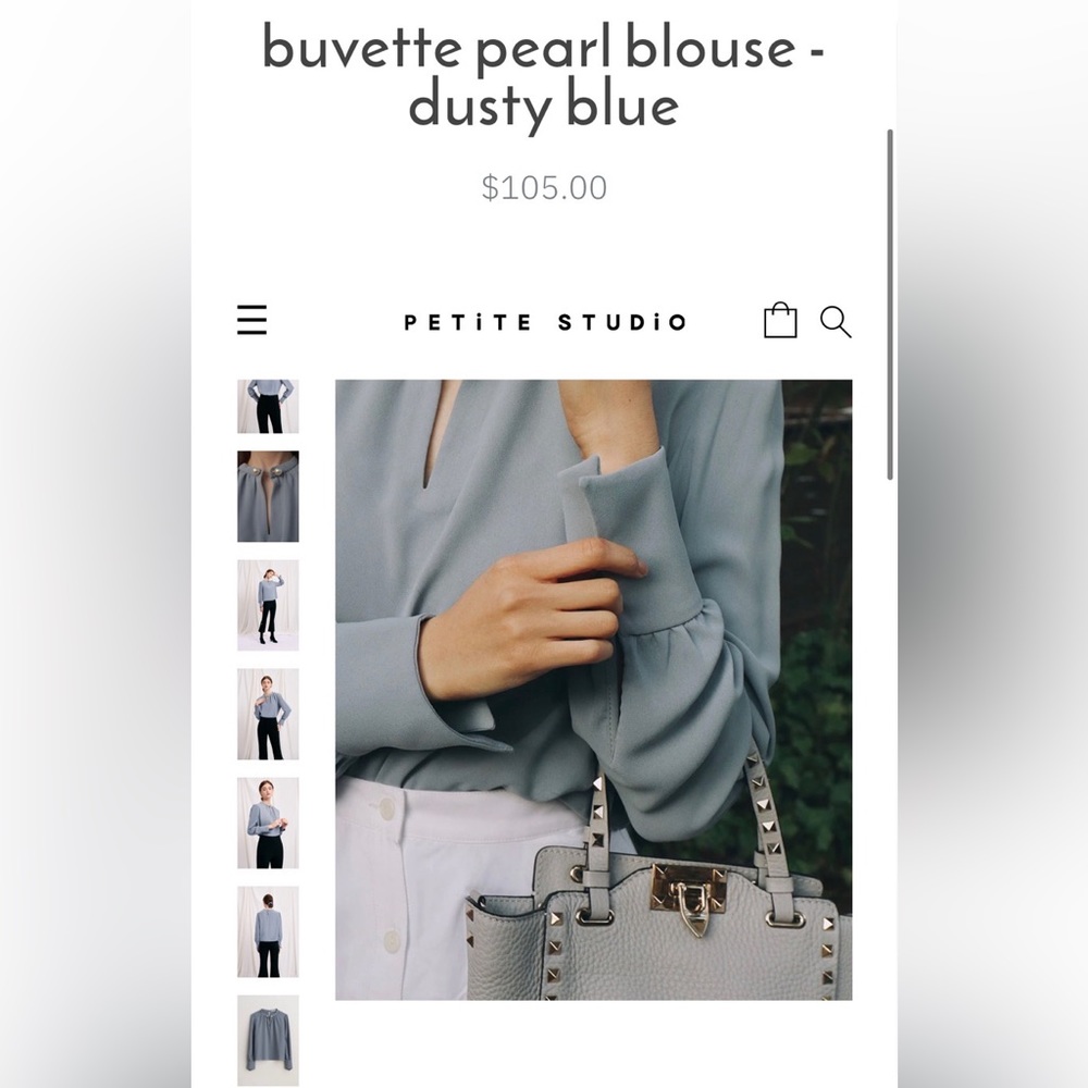 petite studio blue pearl shirt